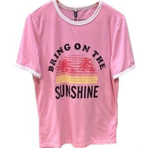 (Buy 3 for $25)YEXIPO Pink Bring On The Sunshine T-shirt Top Sz S NWOT